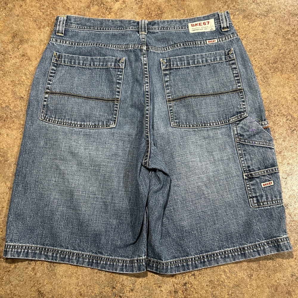 Vintage Y2k BKE 67 Jean Shorts Size 36 Baggy Blue Jorts Skater Grunge